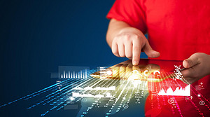 彩色電子科技男子拿著攝影機拍照攝影電子產(chǎn)品背景圖片